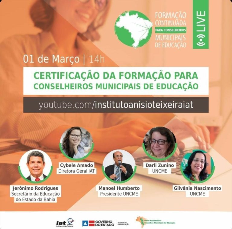 CERTIFICAÇÃO DA FORMAÇÃO PARA CONSELHEIROS MUNICIPAIS DE EDUCAÇÃO UNCME