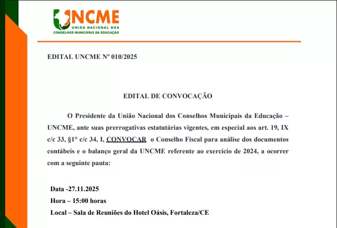 Edital de Convocação nº 10/2025