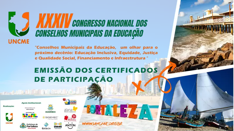 Emissão do Certificado de Participação no XXXIV Congresso Nacional dos Conselhos Municipais da Educação