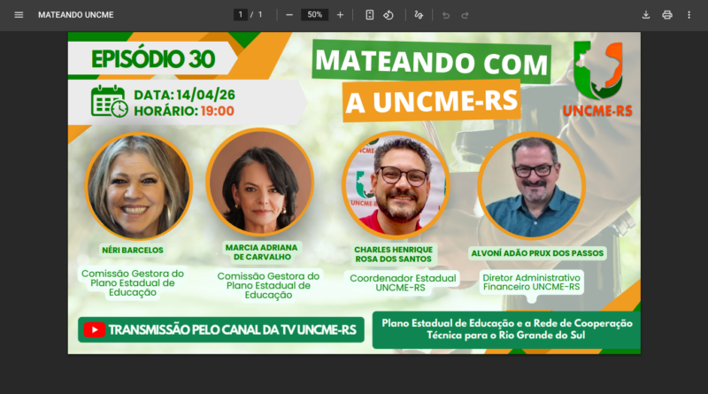 Mateando com a UNCME-RS de abril de 2026